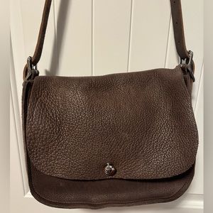 Women brown leather cross body bag
